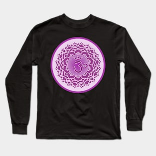 The Purple Haze of the Crown Chakra- Dark Blue Long Sleeve T-Shirt